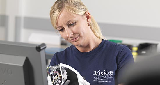 women in contract manufacturing assembly department